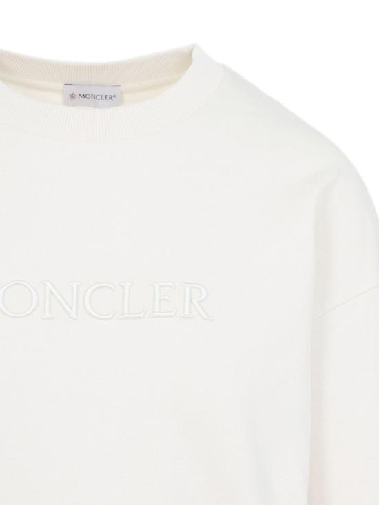  몽클레어 스웨터 몽클레르 로고 코튼 스웨트셔츠 베이지 - MONCLER