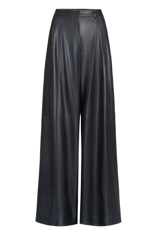  티더블유피 스트레이트 팬츠 Twp 가죽 에이버리 팬츠 다크 미드나잇