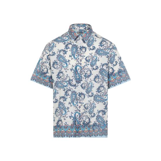  에트로 반팔 티셔츠 이지 반팔 셔츠 연한 파란색 - ETRO