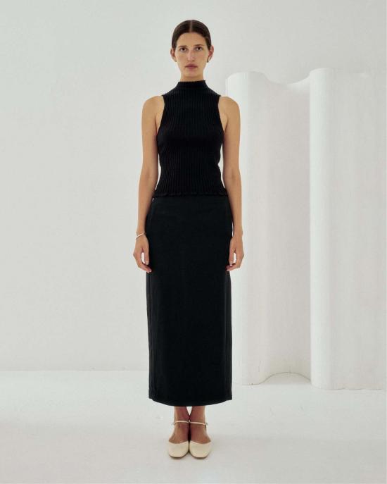  사야카 다비스 뉴욕 민소매 티셔츠 사야카 데이비스 뉴욕 웨이브 립 모크넥 탱크탑 - SAYAKA DAVIS NEW YORK