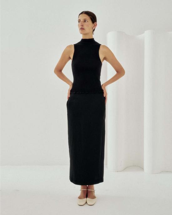  사야카 다비스 뉴욕 민소매 티셔츠 사야카 데이비스 뉴욕 웨이브 립 모크넥 탱크탑 - SAYAKA DAVIS NEW YORK