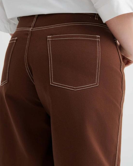  코우토우 데님 숏팬츠 카우토우 프레임워크 쇼츠 브라운 데님 - KOWTOW