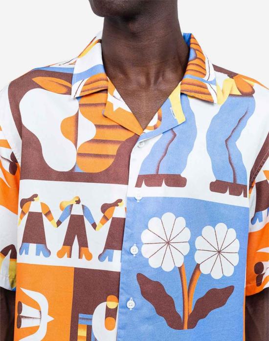  OLOW 반팔 셔츠 올로우 멀티컬러 라이프 알로하 셔츠 - OTHER BRANDS