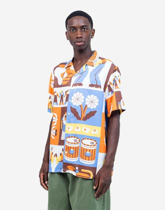  OLOW 반팔 셔츠 올로우 멀티컬러 라이프 알로하 셔츠 - OTHER BRANDS