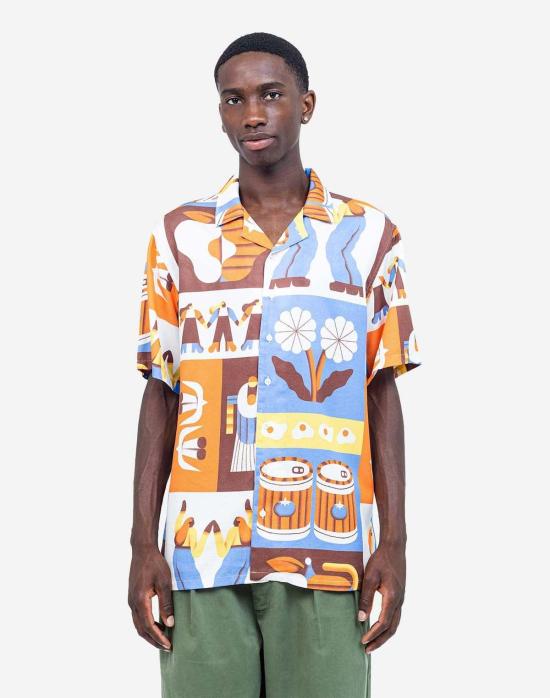  OLOW 반팔 셔츠 올로우 멀티컬러 라이프 알로하 셔츠 - OTHER BRANDS