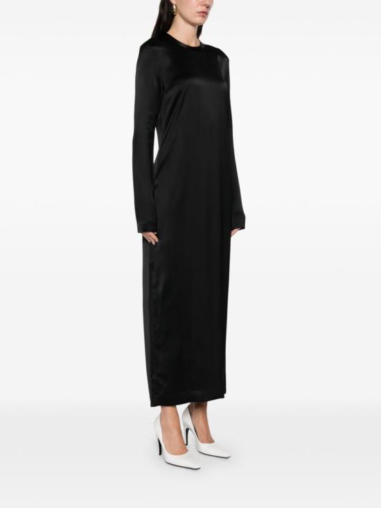  토템 롱 원피스 새틴 롱 드레스 블랙 - TOTEME
