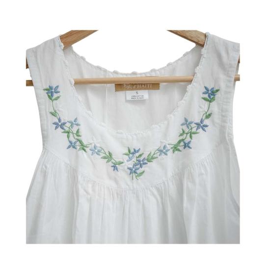  Maison d'Haiti 라운지 웨어 메종 다티 블루 갈랜드 나이트가운