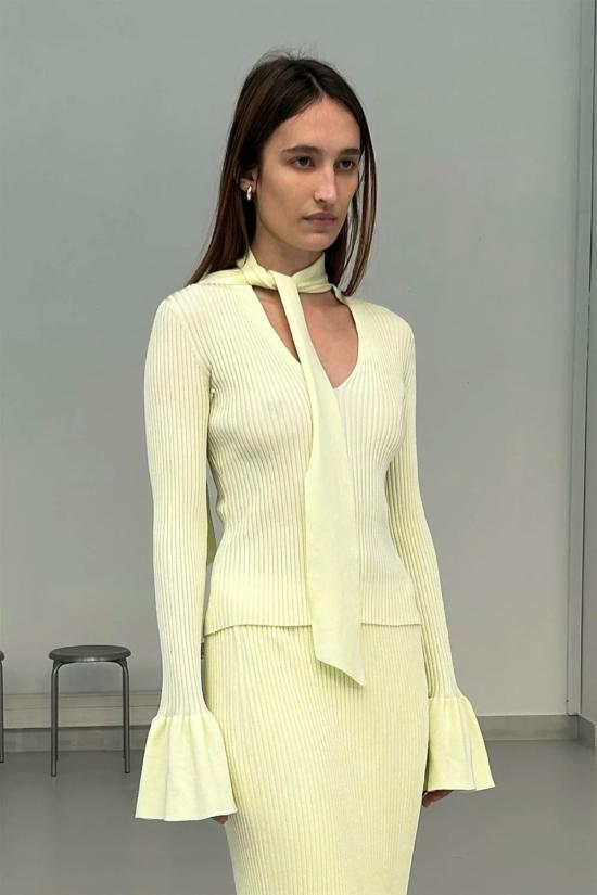  SAEMDI 블라우스 사엠디 써니 스카프 탑 옐로우 - OTHER BRANDS