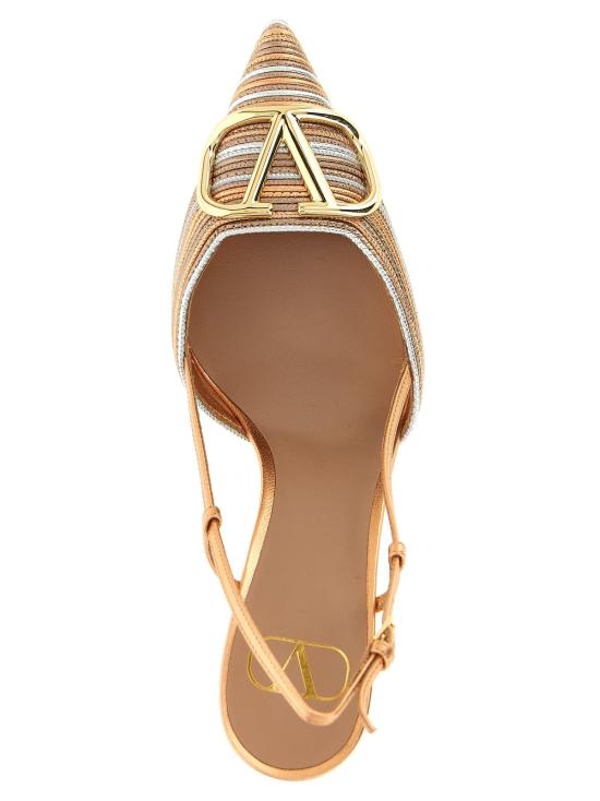  발렌티노 가라바니 힐/펌프스 V 로고 시그니처 슬링백 힐 핑크 - VALENTINO GARAVANI