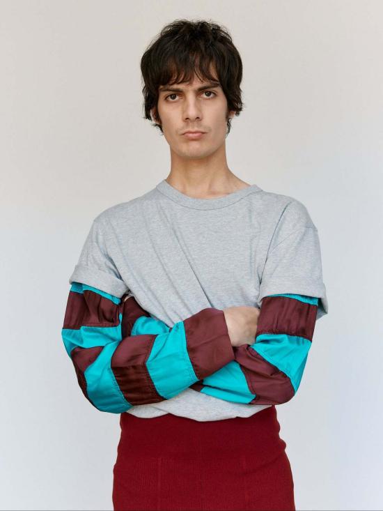  드리스 반 노튼 긴팔 티셔츠 Dries Van Noten 그레이 멜란지 헤더 롱슬리브 티셔츠 - DRIES VAN NOTEN