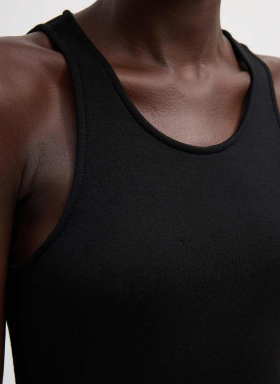  티비 숏 원피스 본디드 비스코스 소재의 조각된 민소매 튜닉 탱크 드레스 - TIBI