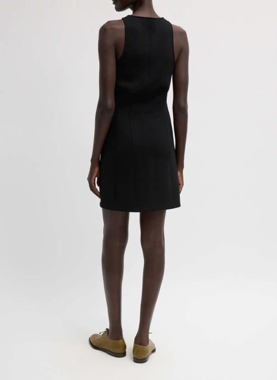  티비 숏 원피스 본디드 비스코스 소재의 조각된 민소매 튜닉 탱크 드레스 - TIBI