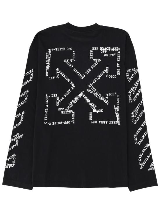  오프화이트 긴팔 티셔츠 로고 티셔츠 블랙 - OFF WHITE