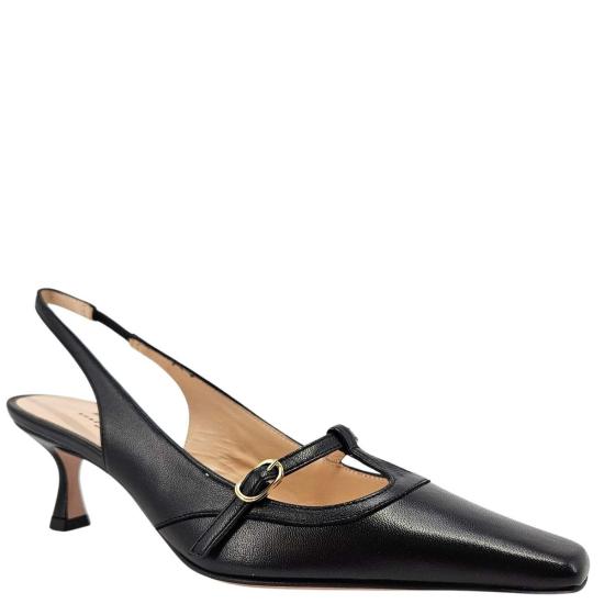  매디슨 메종 힐/펌프스 페니 블랙 키튼 힐 슬링백 슈즈 블랙 - MADISON MAISON
