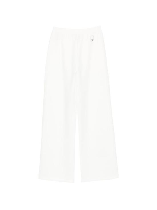  엠포리오 아르마니 스트레이트 팬츠 화이트 코튼 팬츠 - EMPORIO ARMANI