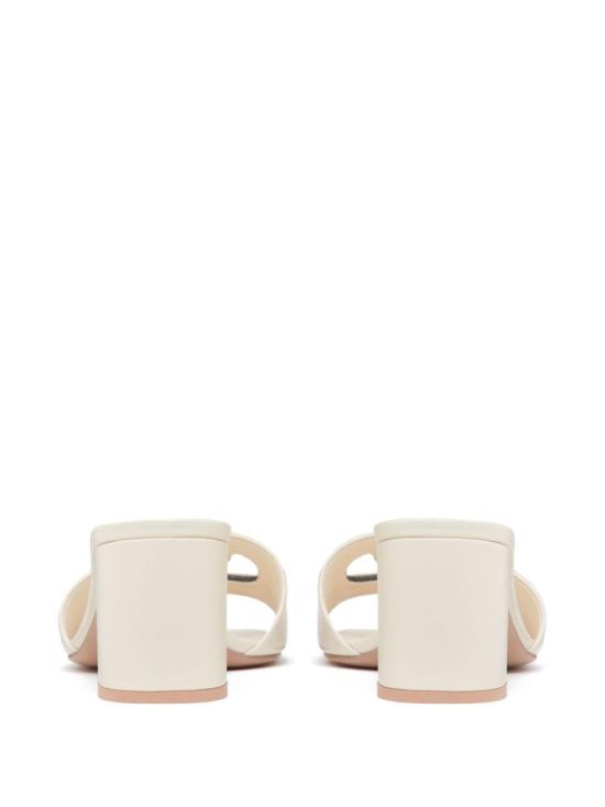  발렌티노 가라바니 샌들 Valentino Garavani Vlogo 가죽  아이보리 - VALENTINO GARAVANI