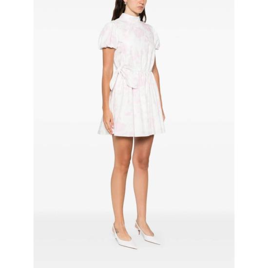  셀프 포트레이트 미디 원피스 드레스 화이트/핑크 - SELF PORTRAIT