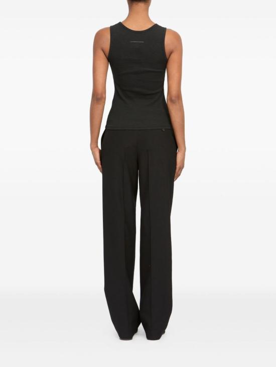  MM6 메종마르지엘라 민소매 티셔츠 Mm6 메종 마르지엘라 로고 코튼 탱크탑 블랙 - MM6 MAISON MARGIELA
