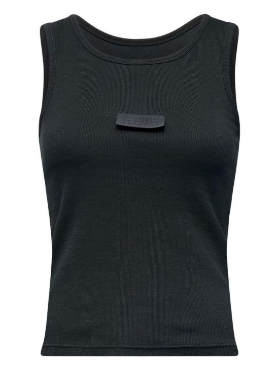  MM6 메종마르지엘라 민소매 티셔츠 Mm6 메종 마르지엘라 로고 코튼 탱크탑 블랙