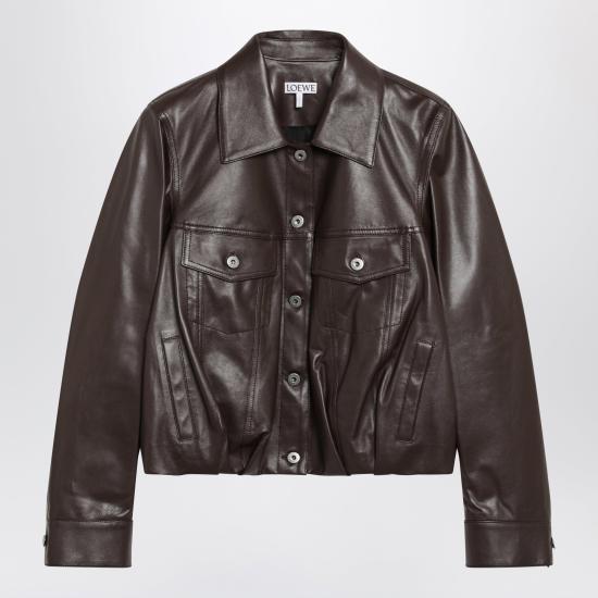 26SS 로에베 가죽 자켓 S540Y34L96LE Brown