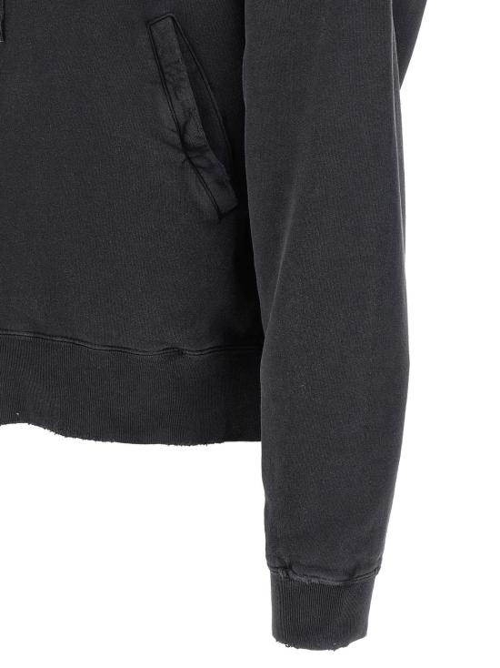  발렌시아가 긴팔 티셔츠 마스킹 테이프 후드티 블랙 - BALENCIAGA