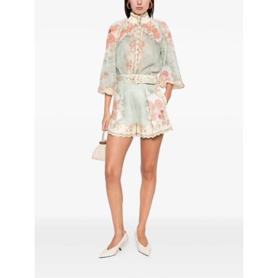  짐머만 블라우스 셔츠  뉴트럴/블루 - ZIMMERMANN