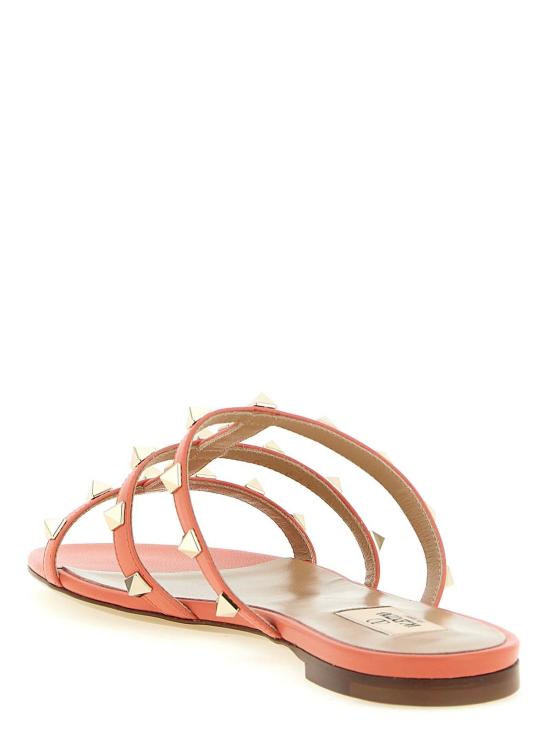  발렌티노 가라바니 뮬/슬리퍼 락스터드 슬라이드 샌들 오렌지 - VALENTINO GARAVANI