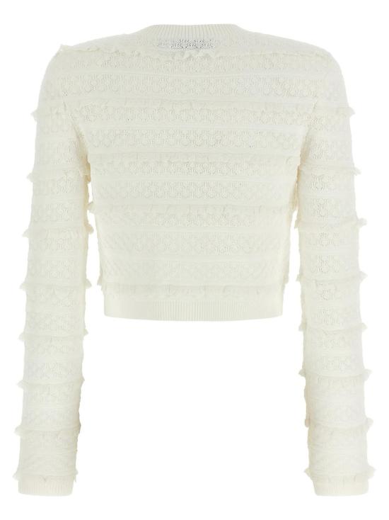  셀프 포트레이트 가디건 포인트엘 디아망테 카디건 화이트 - SELF PORTRAIT