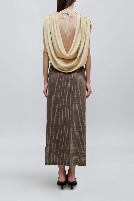  칼마이어 미디 스커트 레지나 스트라이프 스커트 그래파이트 - KALLMEYER