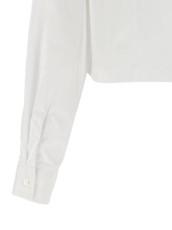  메종키츠네 탑 메종 키츠네 베이비 폭스 크롭 셔츠 화이트 - MAISON KITSUNE