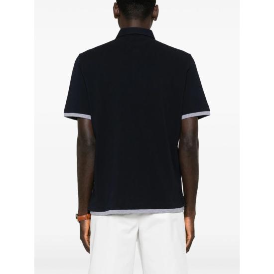  브루넬로 쿠치넬리 폴로 티셔츠 Brunello Cucinelli 스웨터 폴로 셔츠 블루 - BRUNELLO CUCINELLI