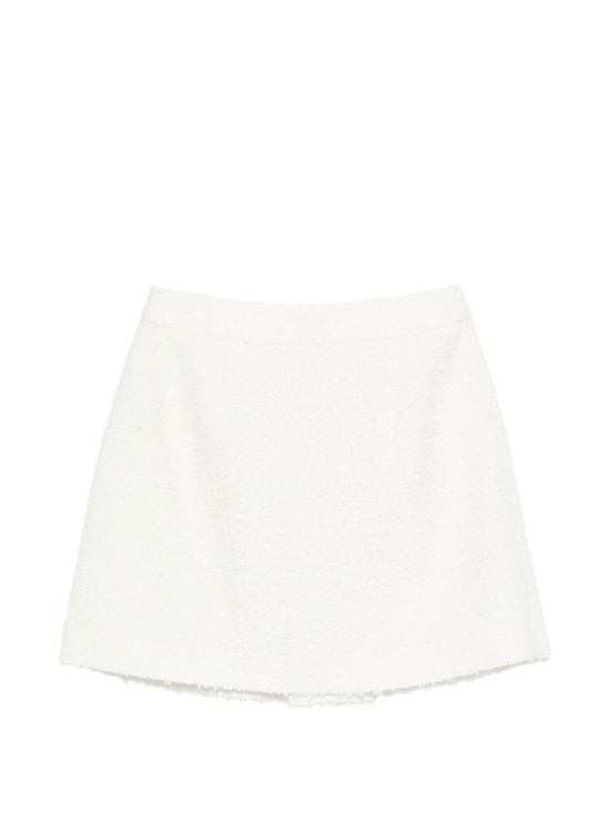  엠포리오 아르마니 숏 스커트 트위드 미니 스커트 화이트 - EMPORIO ARMANI
