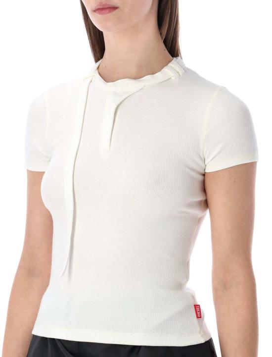  디젤 반팔 티셔츠 T 이아라스 반팔 골지 면 탑 화이트 - DIESEL