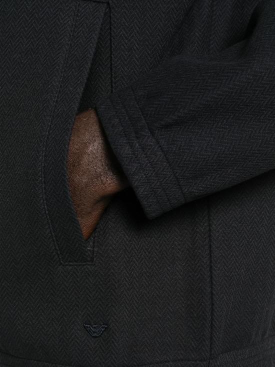  엠포리오 아르마니 긴팔 티셔츠 블루 지퍼 스웨트셔츠 - EMPORIO ARMANI