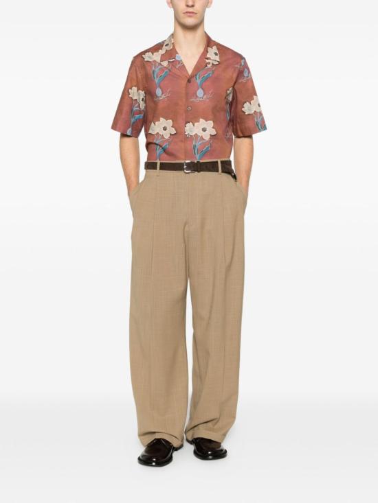  폴 스미스 반팔 셔츠 프린트 셔츠 오렌지색 - PAUL SMITH