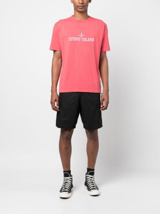  스톤 아일랜드 치노 팬츠 코튼 카고 팬츠 블랙 - STONE ISLAND