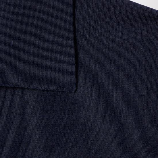 26SS 구찌 자수 울 니트 폴로 셔츠 866943XKFHL Blue - GUCCI