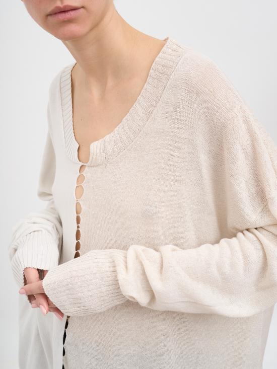 26SS 세리에 뉴메리카 스웨터 NSN12020AVORIO White - SERIENUMERICA