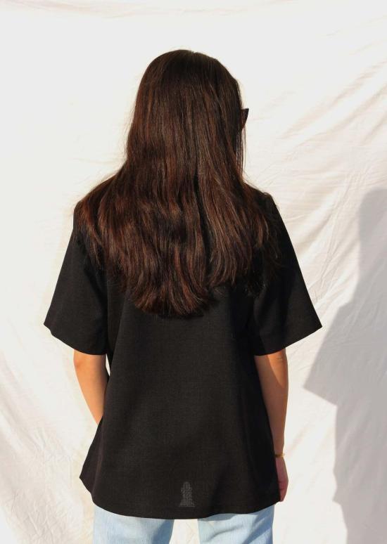  Deerah 반팔 티셔츠 디라 팔라히 손자수 린넨 셔츠 - OTHER BRANDS