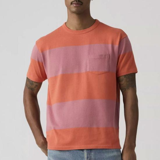  리바이스 반팔 티셔츠 빈티지 의류 1960년대 캐주얼 티셔츠 진저 스트라이프