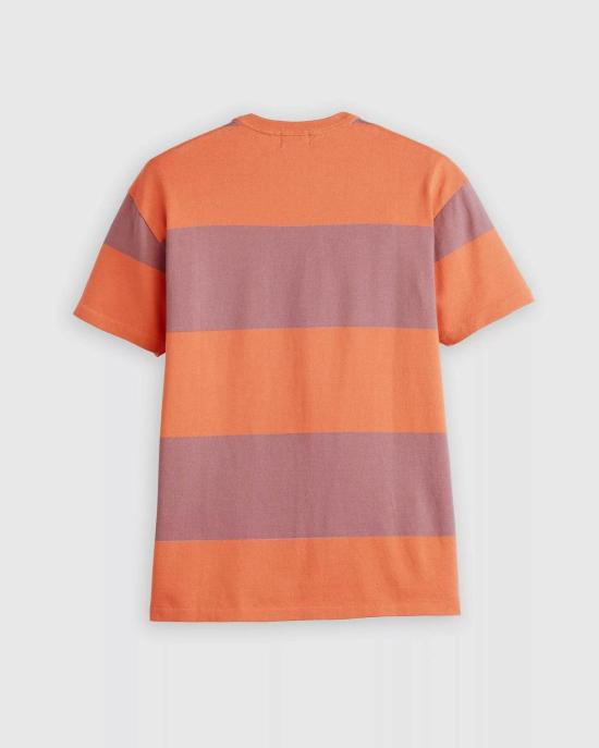  리바이스 반팔 티셔츠 빈티지 의류 1960년대 캐주얼 티셔츠 진저 스트라이프 - LEVI'S