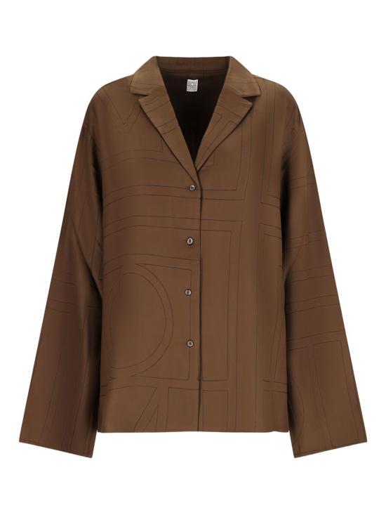  토템 블라우스 플란넬 파자마 상의 브라운