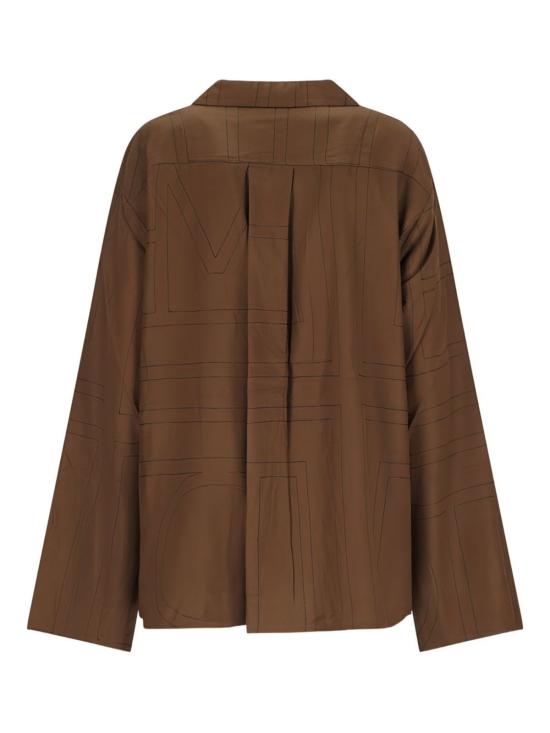  토템 블라우스 플란넬 파자마 상의 브라운 - TOTEME