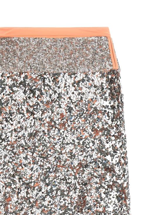  파코라반 미디 스커트 라반느 시퀸 스커트 실버 - PACO RABANNE