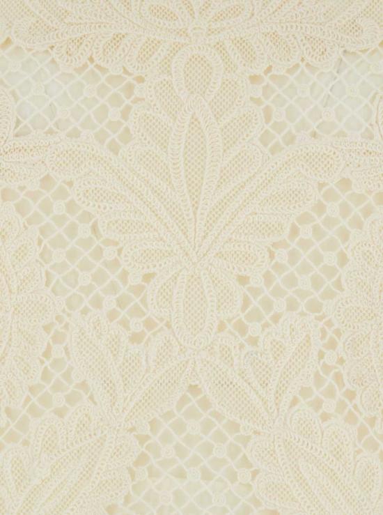  트윈셋 블라우스 크루넥 레이스 탑 화이트 - TWINSET