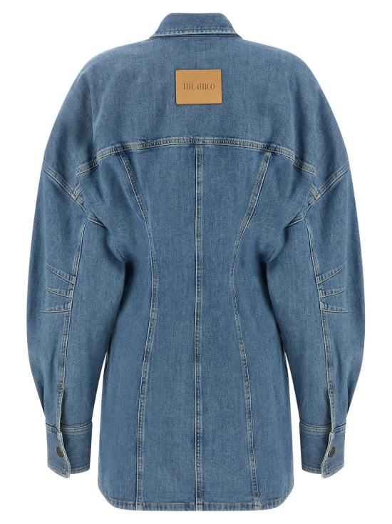  디 아티코 숏 원피스 아티코 데님 미니 드레스 블루 - THE ATTICO