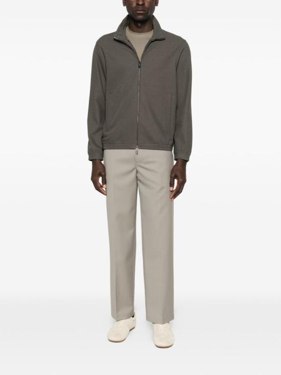  엠포리오 아르마니 긴팔 티셔츠 지퍼 스웨트셔츠 그레이 - EMPORIO ARMANI