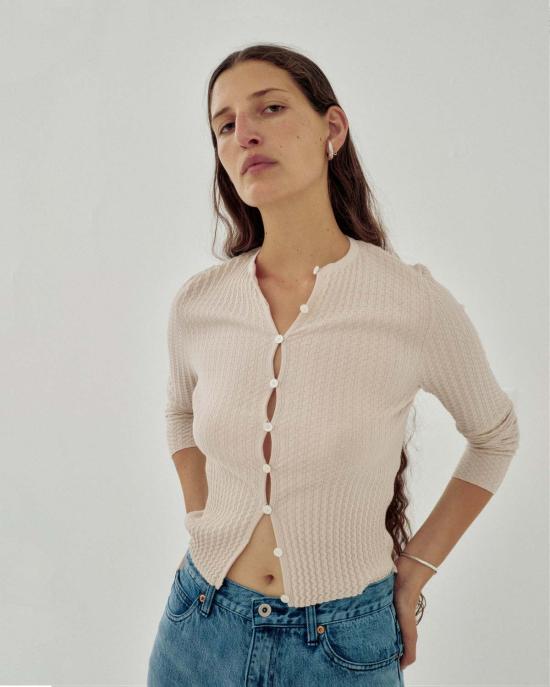  사야카 다비스 뉴욕 가디건 사야카 데이비스 뉴욕 웨이비 립 카디건 - SAYAKA DAVIS NEW YORK