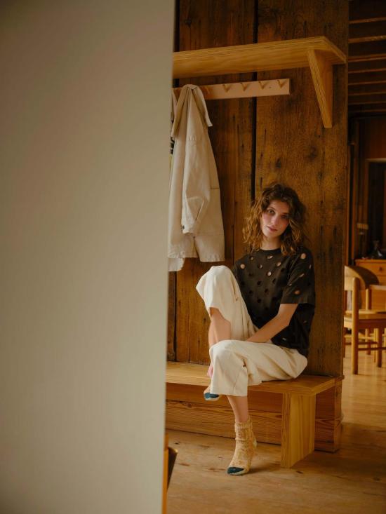  DEGEN 반팔 티셔츠 데겐 코튼 바인드 오프 티 헴록 - OTHER BRANDS