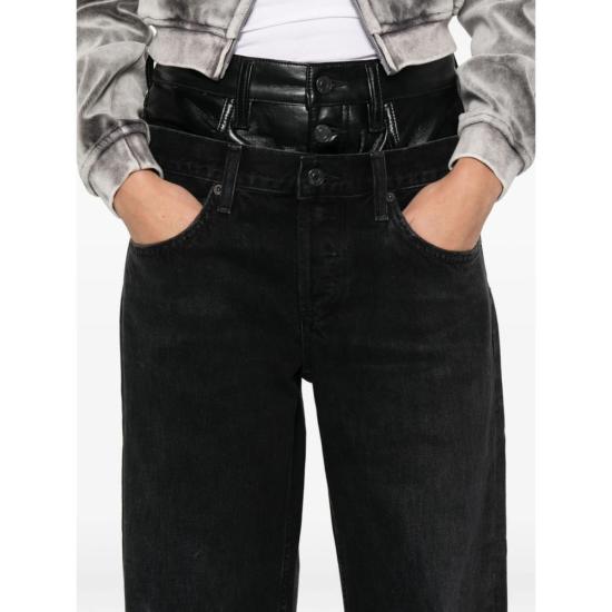  에이골디 스트레이트 팬츠 아골드 하이웨이스트 스트레이트 레그 진 블랙 - AGOLDE